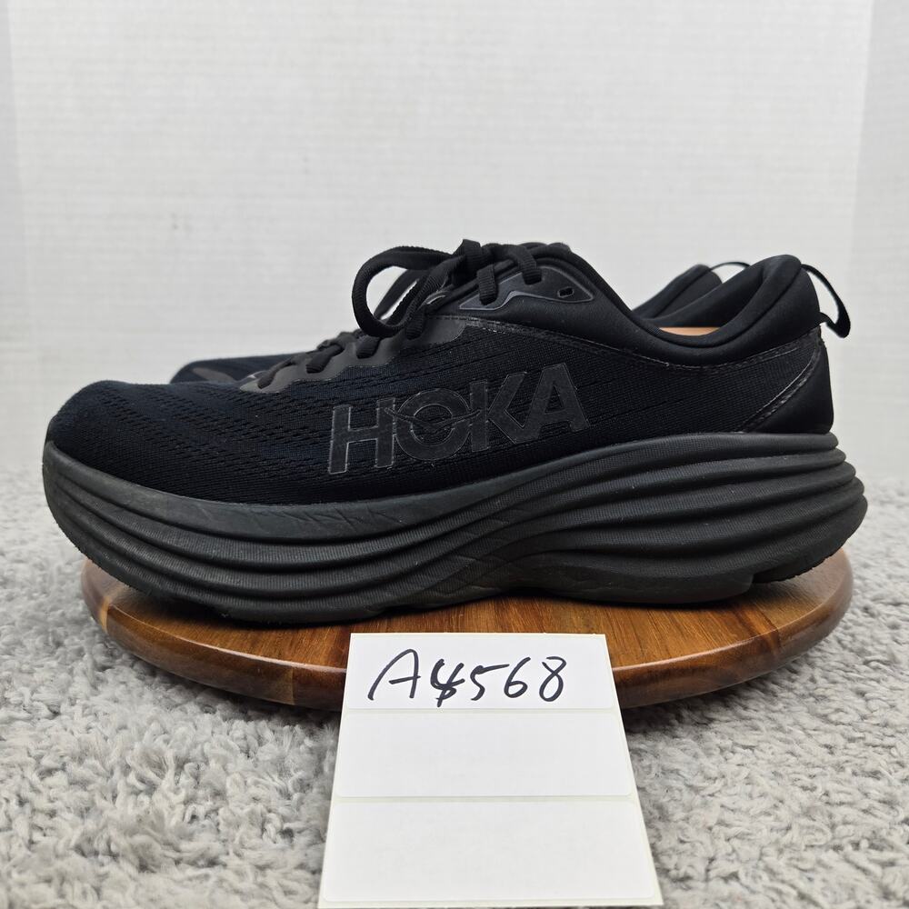 Hoka One One Men 11.5D Bondi 8 Triple Black Athletic Daily Gym Road Running Shoe